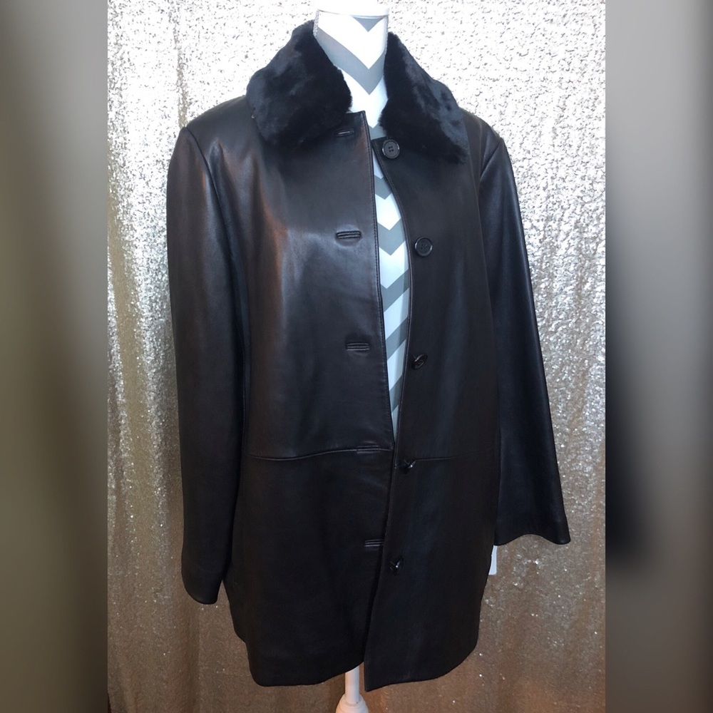 Liz Claiborne genuine leather coat